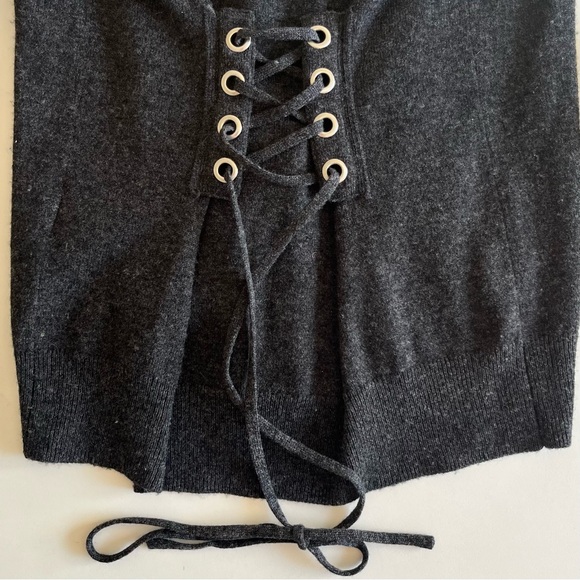 Sandro Paris Ivana Lace-up Corset Back Wool-cashmere Cardigan Sz 1 - Picture 8 of 11